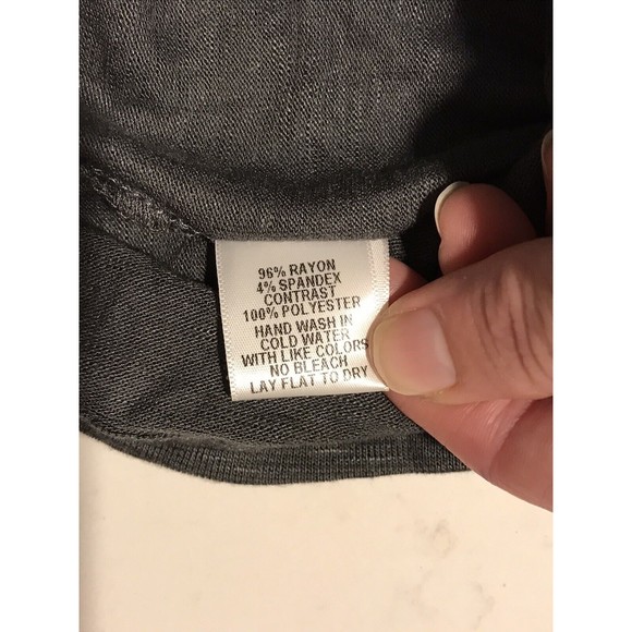 Olivia Moon Tank Top Large Slate Gray Green Scoop Ruffled Neckline Cami Shirt - Picture 4 of 5